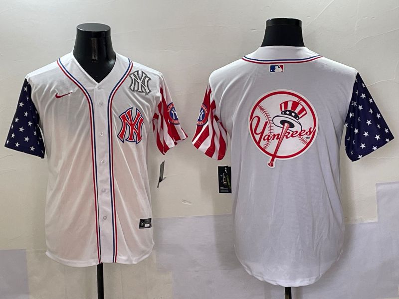 Men New York Yankees Blank White a generation of national flags Jointly Name 2025 Nike MLB Jersey style 40